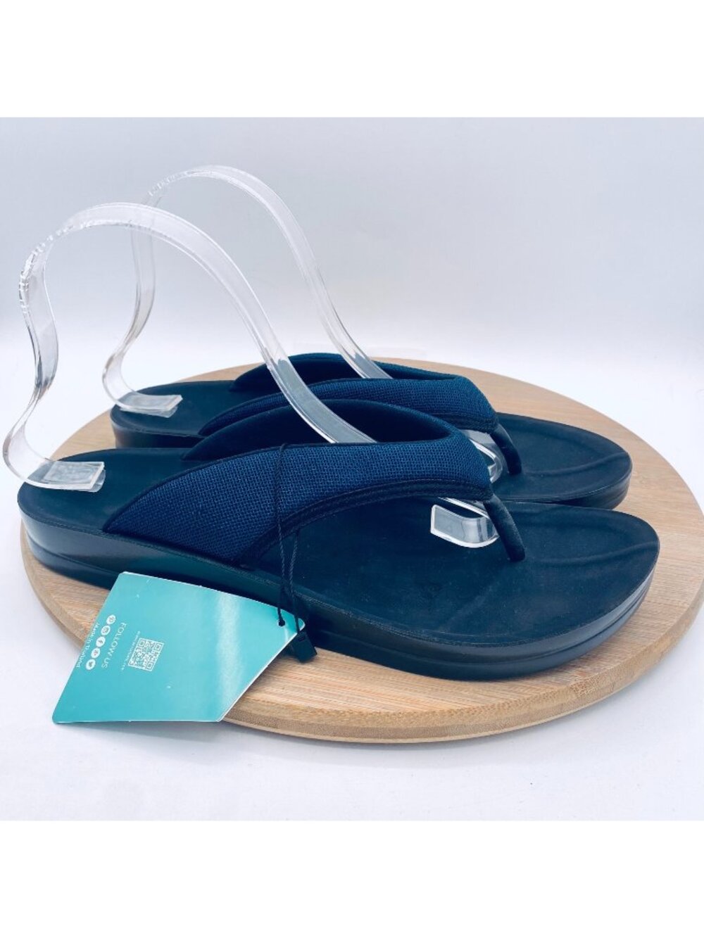 Aerothotic Shoes Womens 9 40 Blue Leather Comfort Flip Flops Orthopedic NWT